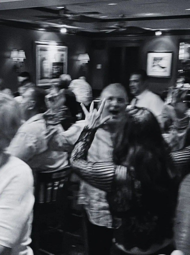 Restaurant guests enjoying live entertainment and music at a busy northern New Jersey restaurant