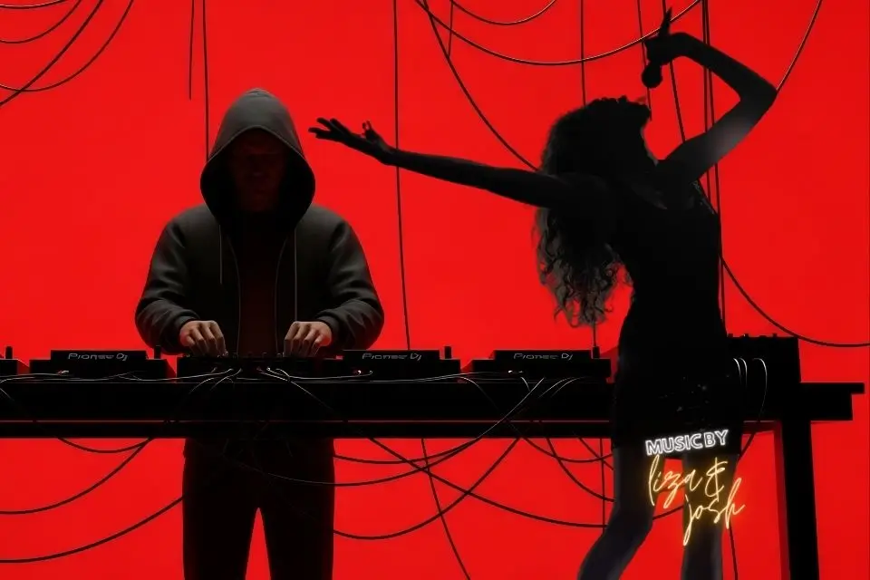 Band vs. DJ in NJ with a DJ performing beside a live female singer on stage
